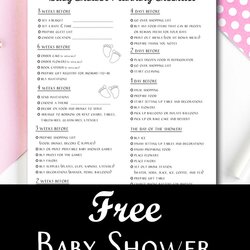 Baby Shower Party Planning Checklist Free Sample Example Format