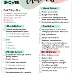 Peerless Baby Shower Checklist