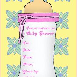 Spiffing Nice Free Printable Baby Bottle Shower Invitation Template Invitations