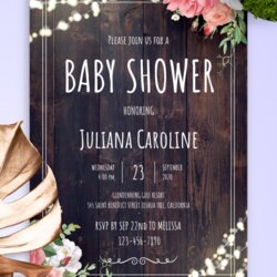 Eminent Baby Shower Invitations Templates Download Or Get Printed Printable Wood Rustic Invitation Template