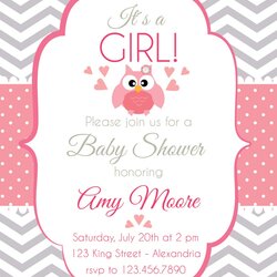 Peerless Baby Shower Invitation Girl Chevron Style