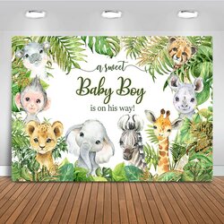 Cool Buy Safari Baby Shower Backdrop Jungle Animals