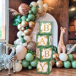 Buy Safari Baby Shower Decorations Box Green Jungle Animal Boxes