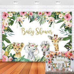 The Highest Quality Safari Baby Shower Backdrop Sweet Girl Jungle Animals