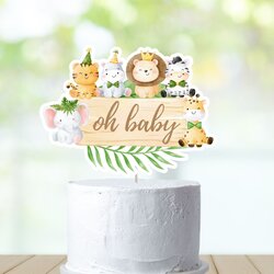 Outstanding Printable Oh Baby Safari Shower Cake Topper Centerpiece