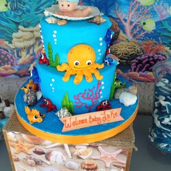 Legit Under The Sea Baby Shower Ideas Cakes Ocean Boy Cake Showers Mermaid Themes Life Theme Decorations