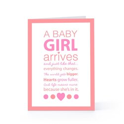 Perfect New Baby Girl Quotes Google Search Shower Card Cards Girls Beautiful Message Arrival Congratulations