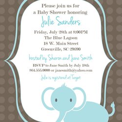 Worthy Baby Shower Invitation Cards Templates Showers Free Invitations Elephant