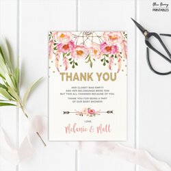 High Quality Printable Baby Shower Thank You Cards To Express Your Appreciation