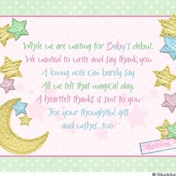 Marvelous Baby Shower Thank You Cards Printable Notes Card Girl Twinkle Star Sayings Little Note Gifts