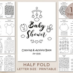 Kids Baby Shower Activity Book For