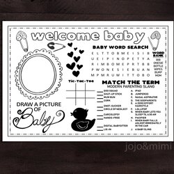 Instant Baby Shower Activity Printable Kids