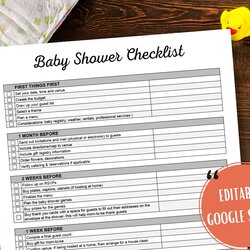 Legit Baby Shower Checklist Editable Google Sheets Template