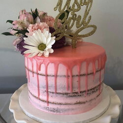 Capital Pink Baby Shower Cake