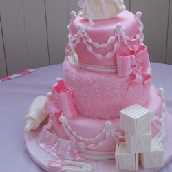 Perfect Shades Or Pink Baby Shower Cake By Sue Photo On Cakes