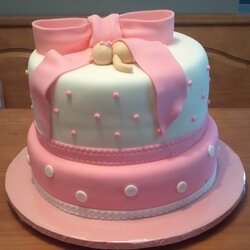 Tremendous Cakes Pink Baby Shower Cake Girls Tableau
