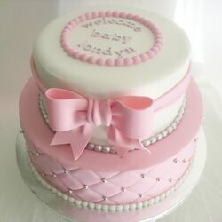 Splendid Made Fresh Daily Quilted Pink And White Baby Shower Cake Cakes Girl Simple Girls Gateau Cupcakes