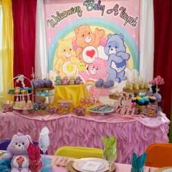 Splendid Care Bears Pink Backdrop Personalized For Birthdays Or Baby Shower Bear Party Birthday Shipped