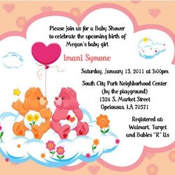 Excellent Care Bears Invitations Baby Shower Or Birthday By Bear Decorations Choose Board Theme Party
