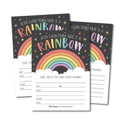 Spiffing Rainbow Baby Shower Invitations Walmart