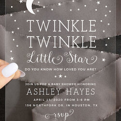 The Highest Quality Baby Shower Invites From Twinkle Little Star Clear Invitations Location