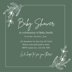 Paper Modern Baby Shower Minimal Invitation Template Pretty Elegant