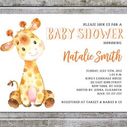 Marvelous Baby Shower Invitations With Giraffes It Boy Giraffe Invitation Neutral Dianne Santos