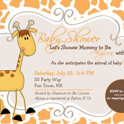 How To Planning Little Giraffe Baby Shower Templates Invitation Invitations Printable Theme