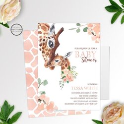 Giraffe Baby Shower Invitation Invitations Sold