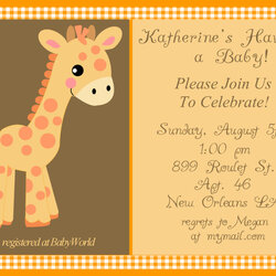 Brilliant Giraffe Print Baby Shower Invitations Invitation Gender Purchasing Neutral Granted