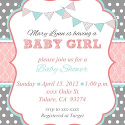 Outstanding Baby Girl Shower Invitation Os Para