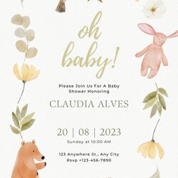 Admirable Free Baby Shower Backgrounds For Invitations Cream Green Watercolor Honoring Invitation