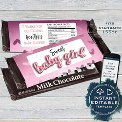 Preeminent Personalized Girl Baby Shower Candy Bar Wrapper Editable Ch Custom