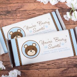 Splendid Teddy Bear Candy Bar Wrappers Baby Shower Chocolate Wraps Stickers