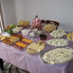 Pink Baby Shower Buffet Table Cheese Board Clever