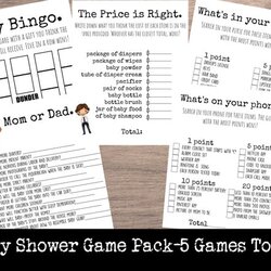 The Office Theme Baby Shower Game Bundle Games