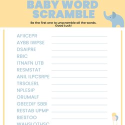 Sterling Printable Baby Shower Games By Scramble Dividing Interact Suggests