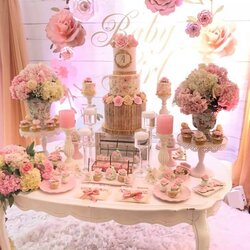 Perfect Pretty Pink And Floral Baby Shower Paper Backdrop Girl Decorations Theme Decoration Flowers Themes
