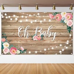 Brilliant Rustic Wood Baby Shower Backdrop Banner Oh Floral