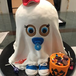 Outstanding Baby Boy Ghost Shower Cake Halloween Theme