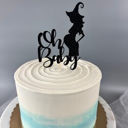 Supreme Halloween Baby Shower Cake Topper Pregnant Witch