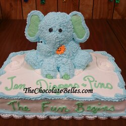 Eminent Baby Elephant Shower Cake Cakes Candy Mickey Mouse Blue