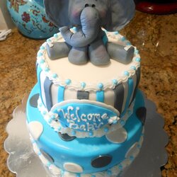Cool Patty Cakes Baby Shower Elephant Cake Cute Themed
