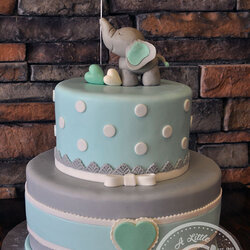Splendid Elephant Baby Shower Cake Boy Cakes Themed Elephants Boys Pastel Para Birthday Blue January Little