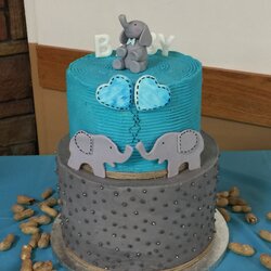 Superlative Elephant Baby Shower Cake