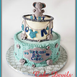 Great Elephant Baby Shower Cake Decorations Topper Elephants Handmade Clothesline Fondant Edible Plaque