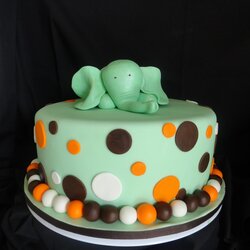Wizard Pink Little Cake Elephant Baby Shower Topper Green Body
