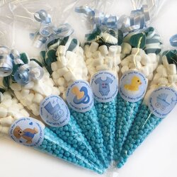 Super Blue Baby Shower Favours Filled Sweet Cones Party Bags Boy Favors Sweets Gifts Cone Showers Boys