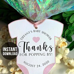 Terrific Thanks For Popping By Tags Printable Baby Shower In Popcorn Tag