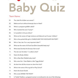 Great Baby Shower Quiz Photo On